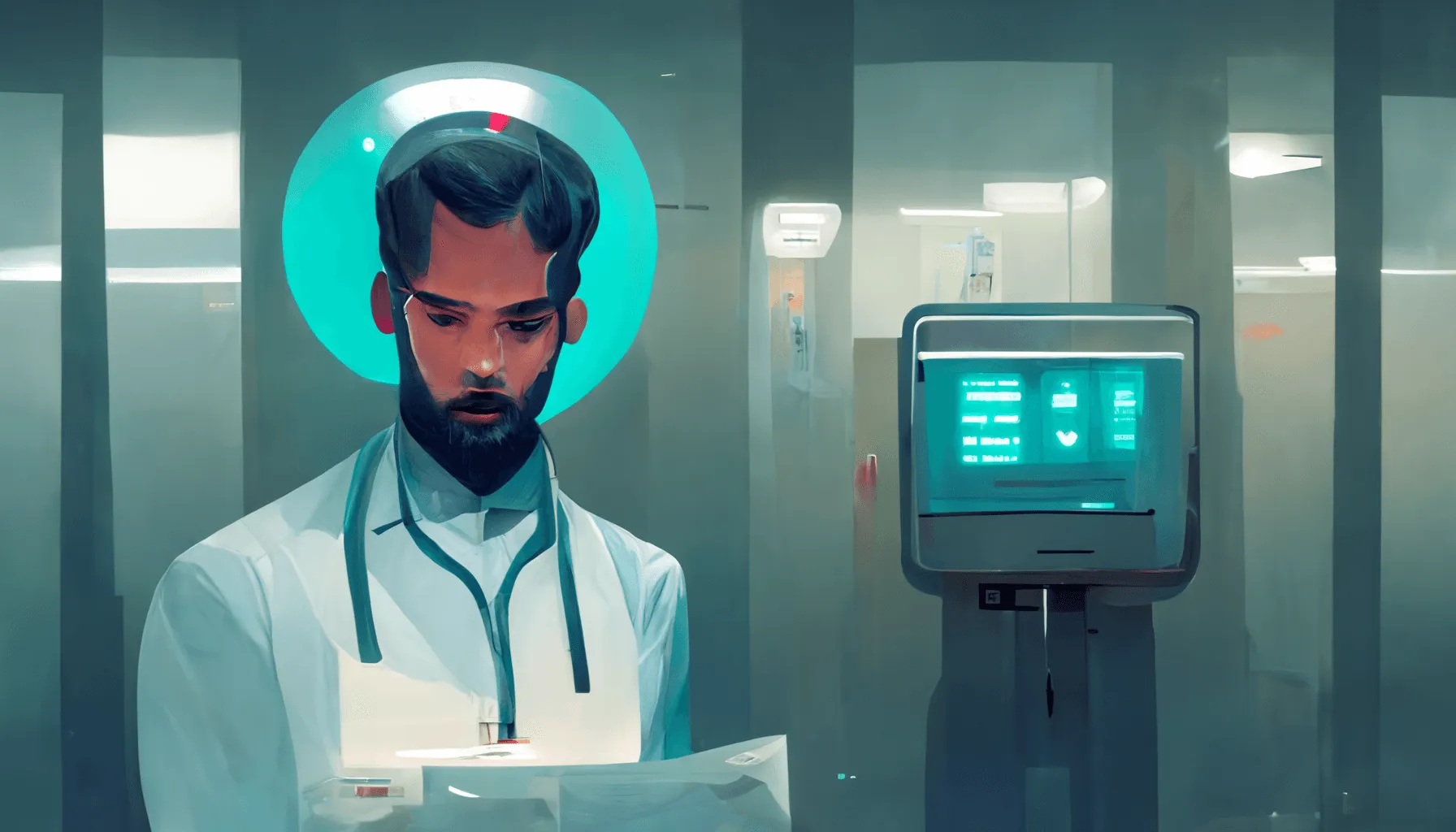 Midjourney header image on AI in healthcare
